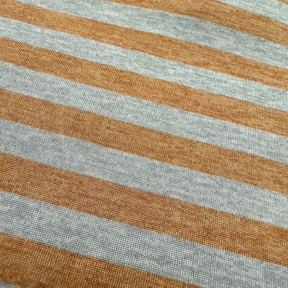 Peter Millar Crown Crafted Gray Orange Stripe Mens Polo Sz L - Picture 7 of 9